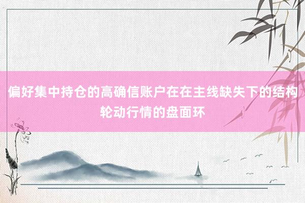 偏好集中持仓的高确信账户在在主线缺失下的结构轮动行情的盘面环