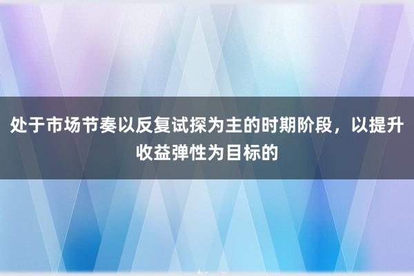 处于市场节奏以反复试探为主的时期阶段，以提升收益弹性为目标的