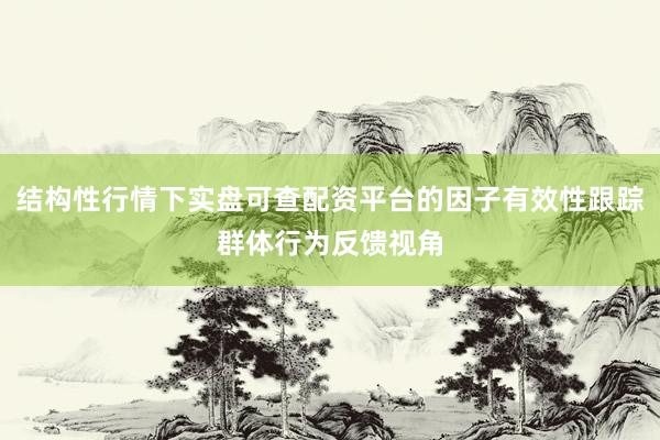 结构性行情下实盘可查配资平台的因子有效性跟踪群体行为反馈视角