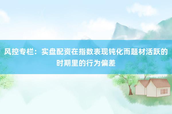 风控专栏：实盘配资在指数表现钝化而题材活跃的时期里的行为偏差