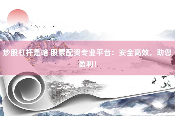 炒股杠杆是啥 股票配资专业平台：安全高效，助您盈利！