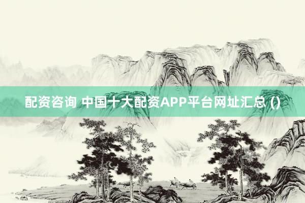 配资咨询 中国十大配资APP平台网址汇总 ()